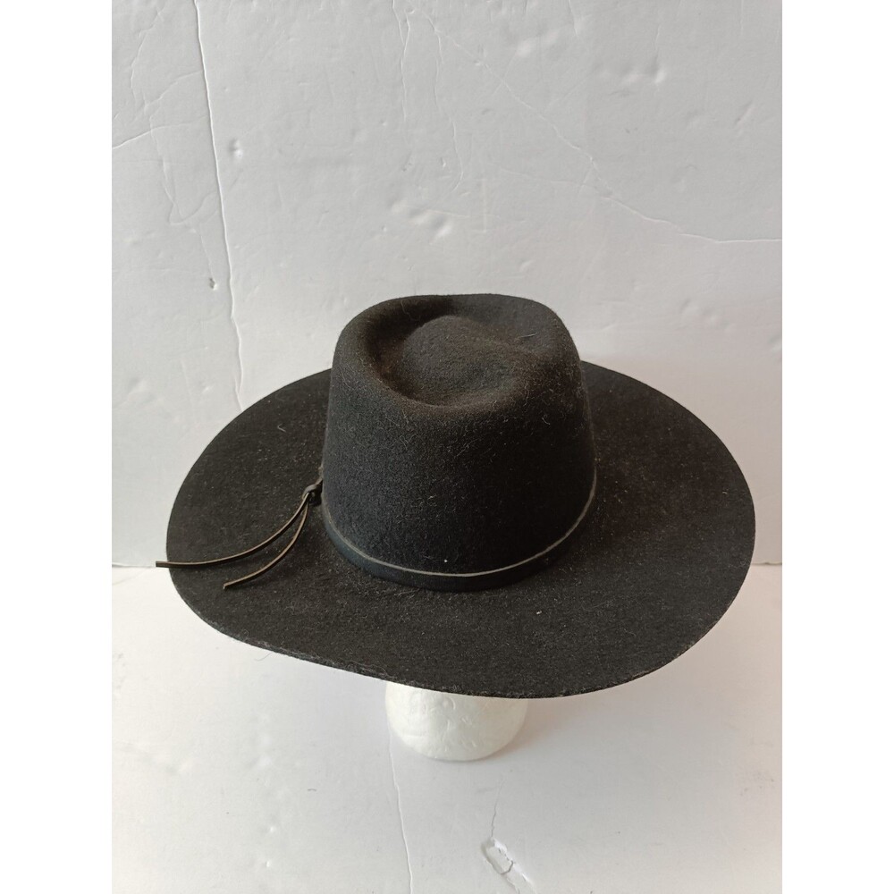 Outback Trading Co Western Hat Mens 7¼ 1314 Black Wool Felt Concho Belt Brim - Picture 5 of 8
